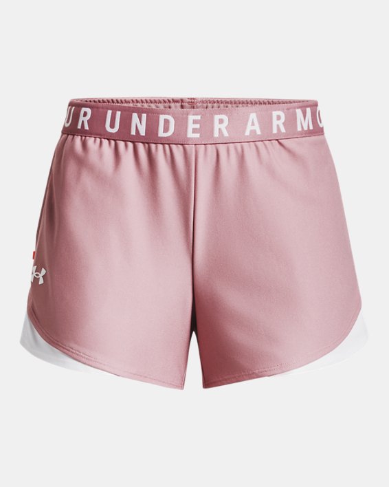 กางเกงขาสั้น UA Play Up Shorts 3.0 สำหรับผู้หญิง in Pink image number 4